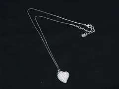 ■極美品■ SWAROVSKI スワロフスキー ラインストーン ハート ネックレス アクセサリー レディース シルバー系 DL8649