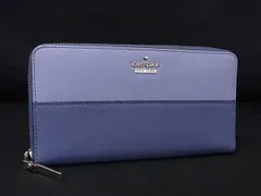 kate spade ケイトスペード PWRU5073 レザー ラウンドファスナー 長財布 ウォレット 札入れ 小銭入れ カード入れ パープル系 DL8255