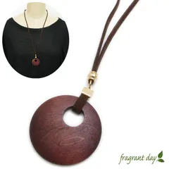 ネックレス レディース 木製 木 サークル ウッドトップ レザー メンズ シンプル プレート ペンダント KN59003