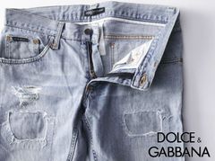 新品DOLCE & GABBANA ホワイト ダメージデニムパンツ 36 - メルカリ