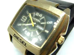 DIESEL ディーゼル レザー 腕時計 ウォッチ ブレスウォッチ メンズ レディース ブラック系×ゴールド系 DL2416