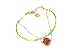 SWAROVSKI スワロフスキー ラインストーン ブレスレット アクセサリー　レディース ゴールド系×レッド系 DL2568