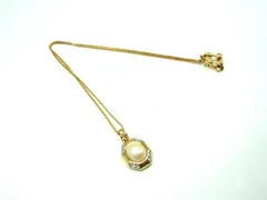 NINA RICCI ニナリッチ パール ラインストーン ネックレス ペンダント アクセサリー レディース ゴールド系×ホワイト系 DL2512