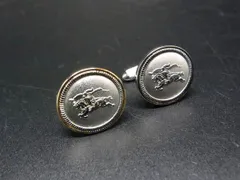 ■美品■ Burberrys バーバリーズ カフスボタン カフリンクス アクセサリー 紳士 ビジネス メンズ シルバー系 DL2521