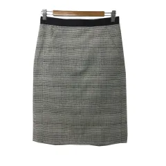 デプレ DES PRES トゥモローランド スカート タイト ひざ丈 総柄 切替 1 黒 グレー ブラック