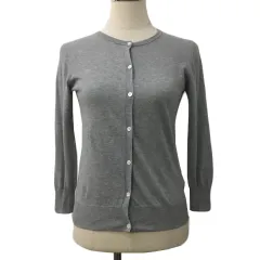 ノンブルアンペール NOMBRE IMPAIR カーディガン ニット クルーネック 無地 薄手 長袖 F グレー