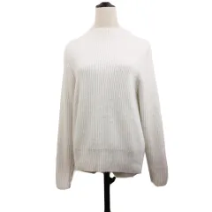 グリーンレーベルリラクシング ユナイテッドアローズ green label relaxing セーター ニット プルオーバー ハイネック ナイロン アンゴラ混 ラメ 無地 長袖 白 ホワイト