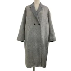 サマンサモスモス SM2 コート チェスター ダブル 千鳥格子 長袖 F グレー 白 ホワイト