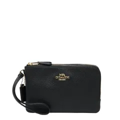 コーチ ロゴ ポーチ ハンドポーチ 小物入れ ブラック レザー レディース COACH【1-0253180】