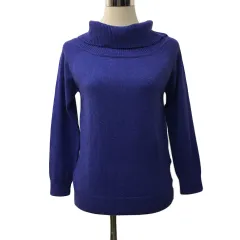 ロペピクニック ROPE Picnic セーター ニット プルオーバー オフタートル ラメ ナイロン 長袖 38 紫 銀 パープル シルバー