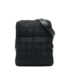 シャネル ニュートラベルライン 斜め掛け ショルダーバッグ ブラック ナイロン レザー レディース CHANEL【234-53445】