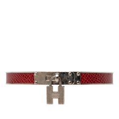 エルメス バングル ケリー Hカデナレザー シルバー ベージュ