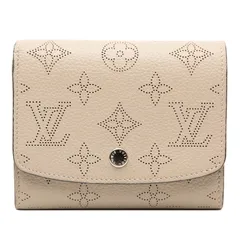 ルイ ヴィトン モノグラム マヒナ ポルトフォイユ イリス コンパクト M62542 ガレ ベージュ レザー レディース LOUIS VUITTON【1-0253596】