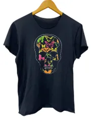lucien pellat-finet (ルシアンペラフィネ) イタリア製 スカル×バタフライ S/S 半袖 カットソー Tシャツ S ブラック ウィメンズ/028のサムネイル