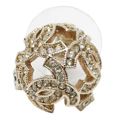 シャネル ココマーク ピアス 片方のみ ゴールド メッキ ラインストーン レディース CHANEL【1-0253799】