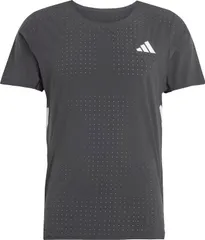 アディダス adidas アディゼロ ランニング 半袖Tシャツ メンズ 男性 トップス 柔軟性 スリムシルエット クルーネック リフレクター ロゴ トレーニング 練習 部活動 クラブ  JOM26 JF3473 ブラック