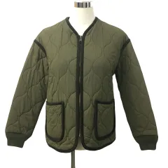 B&Y ユナイテッドアローズ BEAUTY&YOUTH ビューティー&ユース ジャケット キルティング ノーカラー ジップアップ ナイロン パイピング 中綿 長袖 S 緑 グリーン