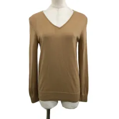 ガリャルダガランテ GALLARDAGALANTE セーター ニット Vネック プルオーバー ウール 薄手 無地 長袖 F 茶 ブラウン