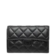 シャネル ココマーク マトラッセ ブラック ラムスキン レディース CHANEL【244-54398】