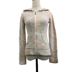 スナイデル SNIDEL パーカー ニット ジップアップ ボア マルチカラー 長袖 F ピンク オレンジ