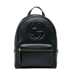 グッチ ソーホー インターロッキングG リュック バックパック 536192 ブラック レザー レディース GUCCI【228-54520】