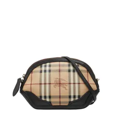 バーバリー ノバチェック シャドーホース ベージュ ブラック PVC レザー レディース BURBERRY【1-0254523】