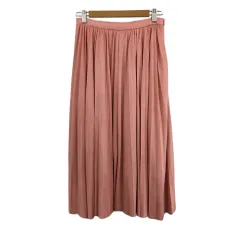 トランテアン ソン ドゥ モード 31 Sons de mode スカート プリーツ ロング スエード調 カットオフ 無地 36 ピンク