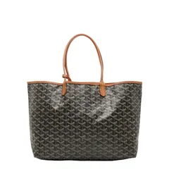 ゴヤール サンルイPM トートバッグ ショルダーバッグ ブラウン ブラック PVC レザー レディース GOYARD【1-0255359】