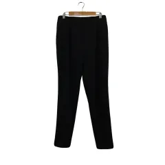 アイシービー iCB パンツ テーパード ロング ウエストゴム タック 無地 9 黒 ブラック