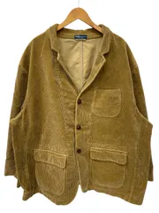 POLORALPH LAUREN (ポロラルフローレン) コーデュロイテーラードジャケット 3B 太畝 クルミボタン エルボーパッチ レザー  90S 00S 古着 ビンテージ 4XB ベージュ メンズ/045