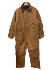 Walls (ウォールズ) オールインワン ジャンプスーツ つなぎ 裏地キルティング 中綿 襟コーデュロイ USA製 90S 00S 古着 ビンテージ 15166BW 44 ブラウン メンズ/045