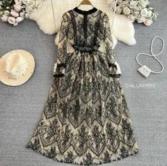 ★ワンピース ドレス シースルー レース フォーマル パーティー