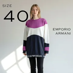 【美品】EMPORIO ARMANIエンポリオアルマーニ マルチカラーブロック オーバーサイズスウェットシャツ 40(L) マゼンダ【古着】【中古】【送料無料】