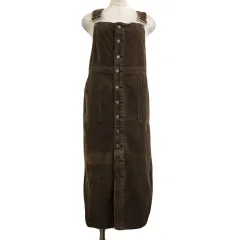 チョコミー chocomee スカート ジャンパースカート サロペットスカート タイト ロング 無地 コーデュロイ 茶 ブラウン