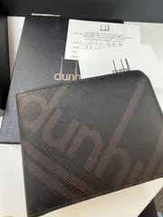 D【ヴィンテージ】dunhill ダンヒル 折り畳み財布　2つ折り財布  ブラウン　ブラック レザー 中古  メンズ ビジネス