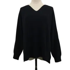 アーバンリサーチ ドアーズ URBAN RESEARCH DOORS セーター ニット Vネック プルオーバー ウール リブ 長袖 One 黒 ブラック