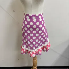 フラメンコ衣装 エプロン 紫 ピンク ホワイトドット フリル