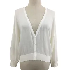 フィフス fifth カーディガン ニット Vネック 無地 シアー 長袖 白 ホワイト