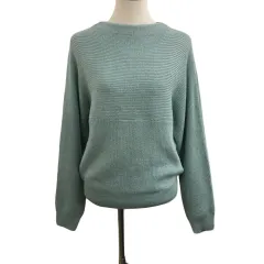 グローブ grove セーター ニット プルオーバー モックネック 無地 ラメ 長袖 L 緑 グリーン