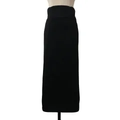 クラシカルエルフ CLASSICAL ELF スカート タイト ロング ハイウエスト ウエストゴム スエード調 S 黒 ブラック