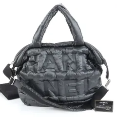 シャネル ギャランティ付 ドゥドーヌ ココネージュ ナイロン 2WAY ショルダーバッグ 斜め掛け トート A4 レディース EEM DH25-9【中古】