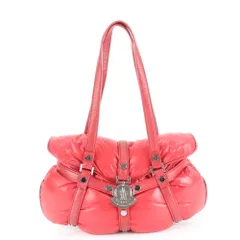 美品 モンクレール ダウン トート バッグ 肩掛け ショルダー ハンド シルバー 金具 レディース EEE DI32-10【中古】