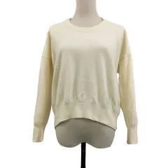 レイビームス Ray Beams セーター ニット クルーネック プルオーバー ウール 無地 長袖 白 ベージュ ホワイト