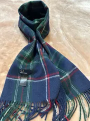 フレッドペリーFRED PERRYマフラー ストール ショール スカーフネイビー紺色系ダークブルー青色系チェックウール毛カシミヤカシミアユニセックス男女兼用 メンズmen男性用紳士レディース（lady's LADYS）女性用、婦人 ウィメンズ（women’s）