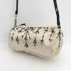 PRADA / プラダ ■ポーチ　ショルダーバッグ　ビーズ　ナイロン　ホワイト 【バッグ/バック/BAG/鞄/カバン】 ブランド【中古】 
