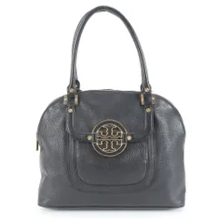 美品 トリーバーチ アマンダ ドーム レザー トート バッグ 肩掛け ショルダー ハンド ブラック 黒 レディース MEM DL8-3【中古】