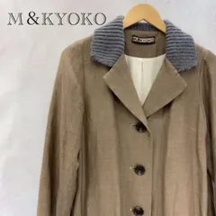 美品 M.&KYOKO ポケット ウールコート KAFF829W 薄手コート サイズ1 ブラウン S レディース ファッション _201021