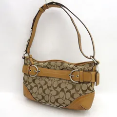 COACH / コーチ ◆シグネチャー キャンバス×レザー ショルダーバッグ F07077 【バッグ/バック/BAG/鞄/カバン】 ブランド【中古】 