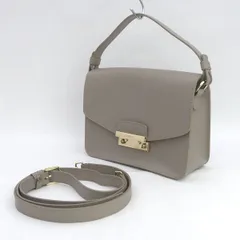 FURLA / フルラ ◆2WAYハンドバッグ/メトロポリス/レザー/グレー G6807 【バッグ/バック/BAG/鞄/カバン】 レディースファッション【中古】 
