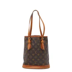 ルイ ヴィトン モノグラム プチ バケットPM トートバッグ ショルダーバッグ M42238 ブラウン PVC レザー レディース LOUIS VUITTON【1-0250198】